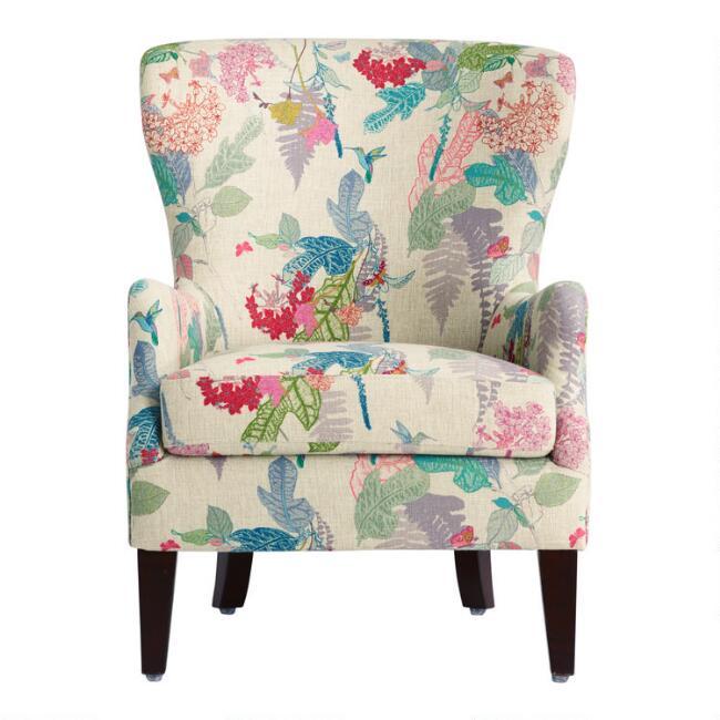 floral wingback chair