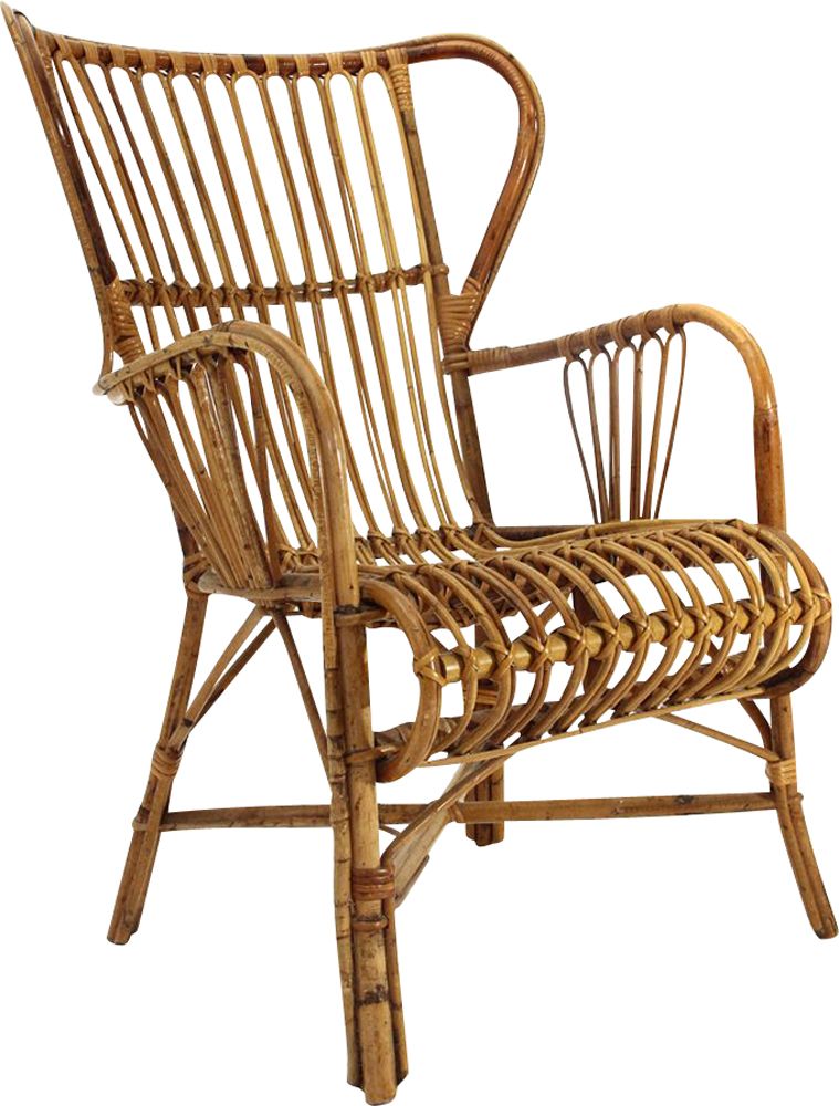 vintage-rattan-wingback-armchair
